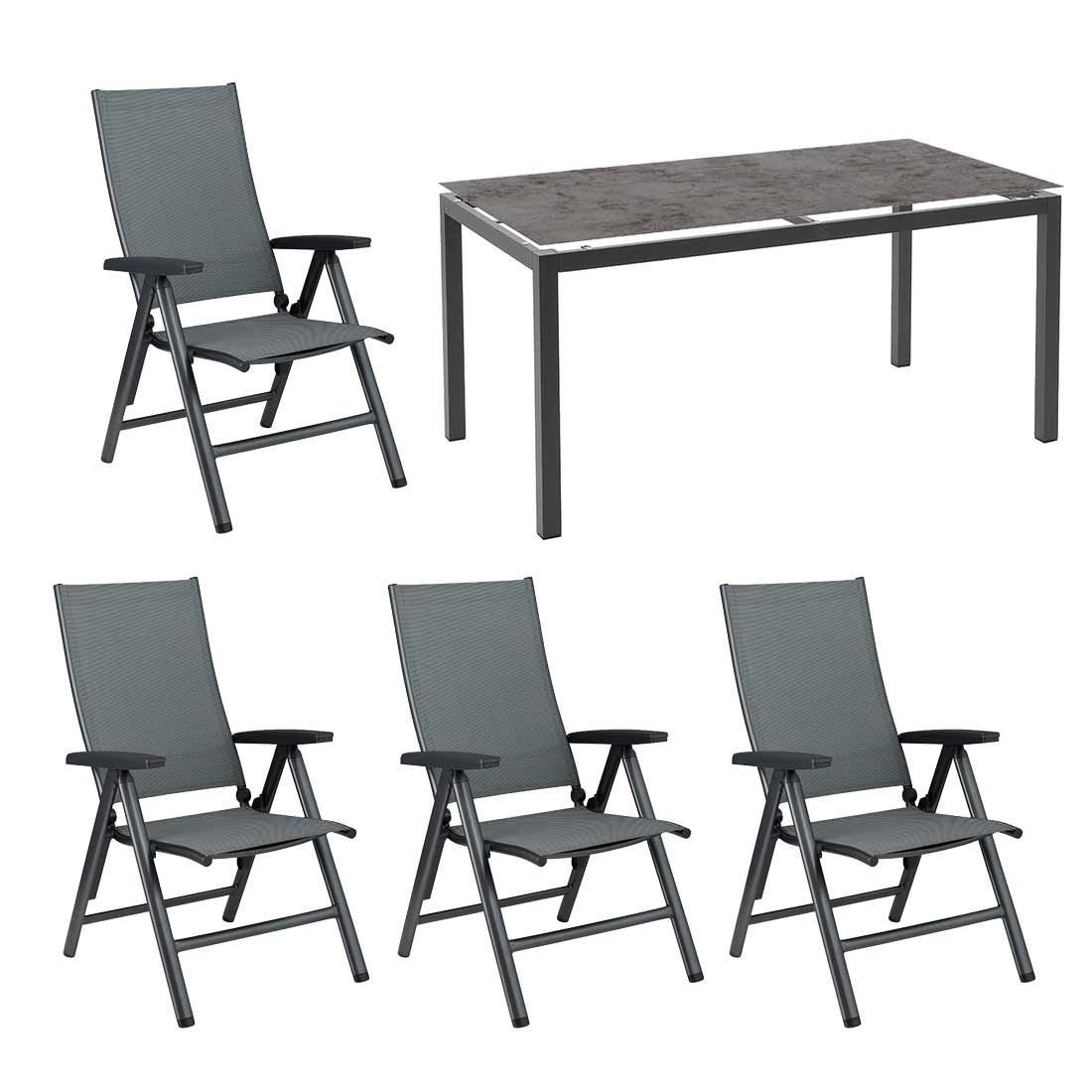 Kettler Cirrus Gartenmöbelset 5-tlg. mit Tisch 160x90cm