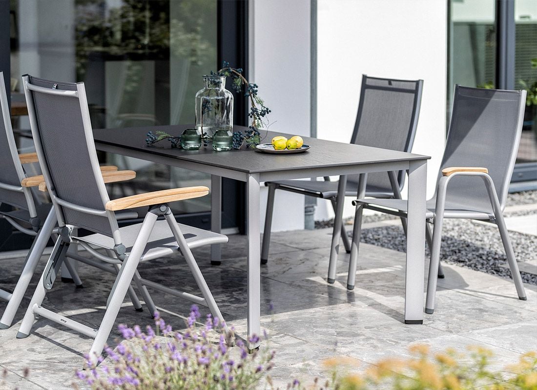Kettler Cirrus Klappsessel Aluminium/Teak-Armlehne