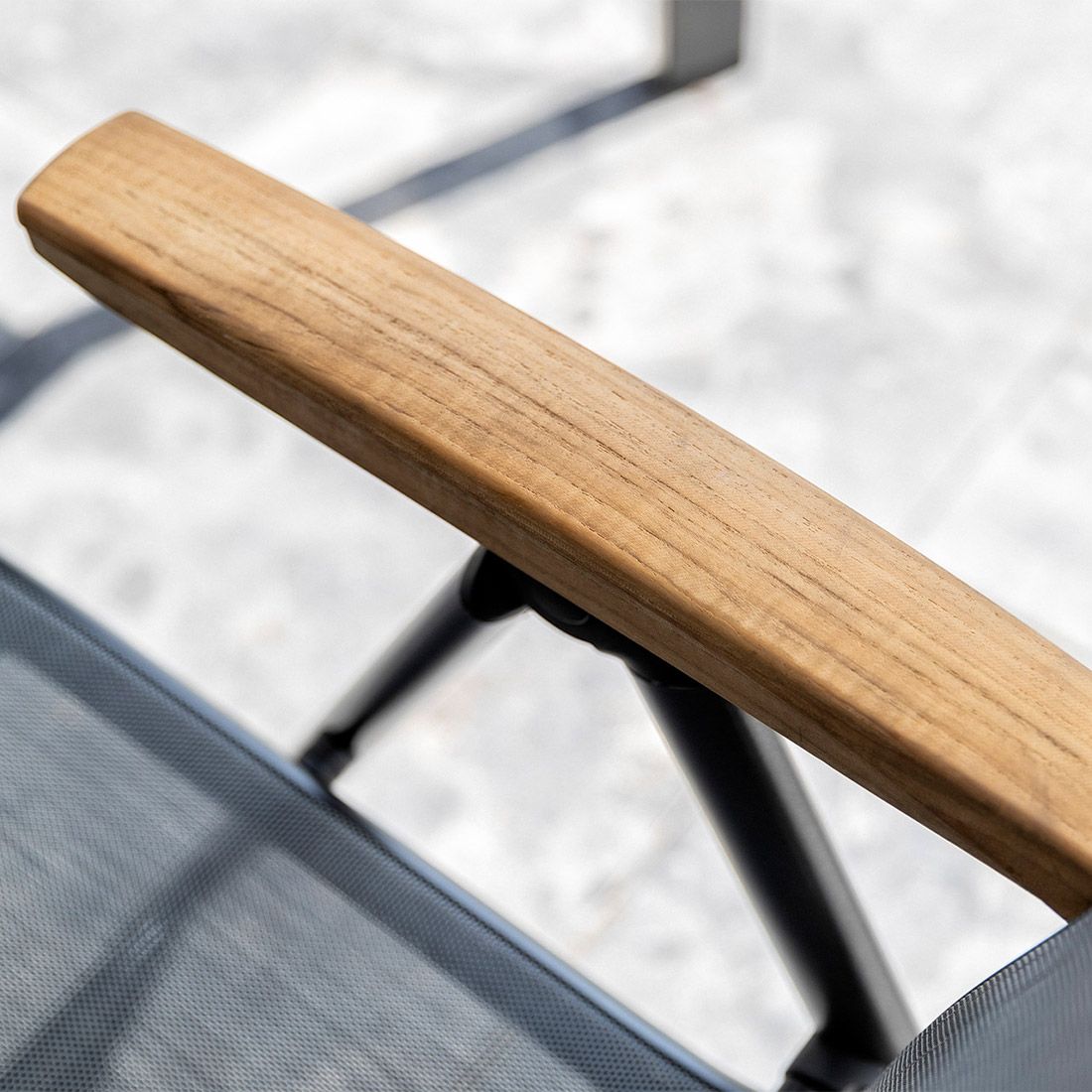 Kettler Cirrus Klappsessel Aluminium/Teak-Armlehne