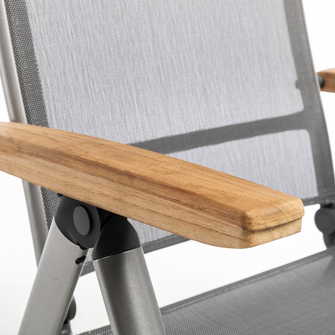 Kettler Cirrus Klappsessel Aluminium/Teak-Armlehne