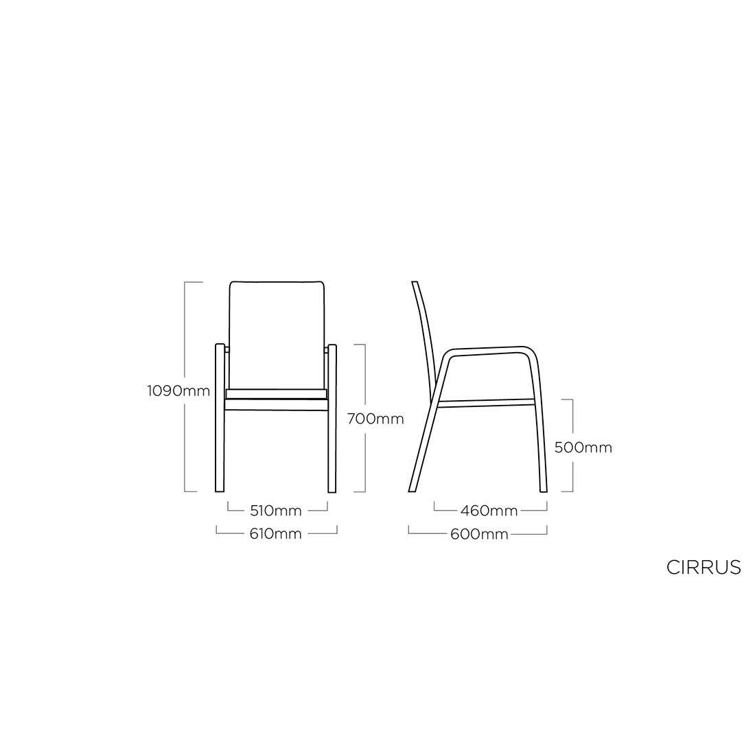 Kettler Cirrus Silver Line Stapelsessel Aluminium/Outdoorgewebe