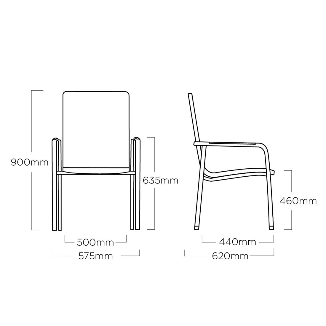 Kettler Diamond Gartenmöbel-Set 5-tlg. Tisch 95x95cm