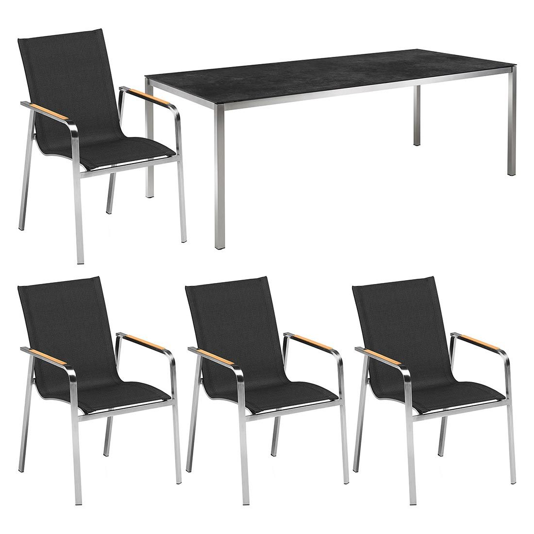 Kettler Diamond Gartenmöbelset 5-tlg. mit Tisch 140x80 cm