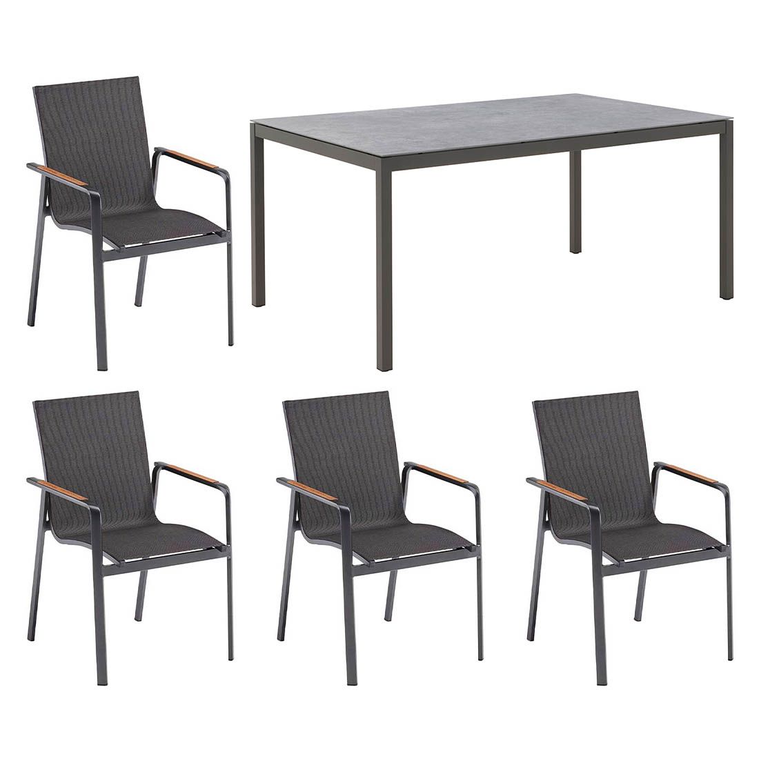 Kettler Diamond Gartenmöbelset 5-tlg. mit Tisch 160x100 cm