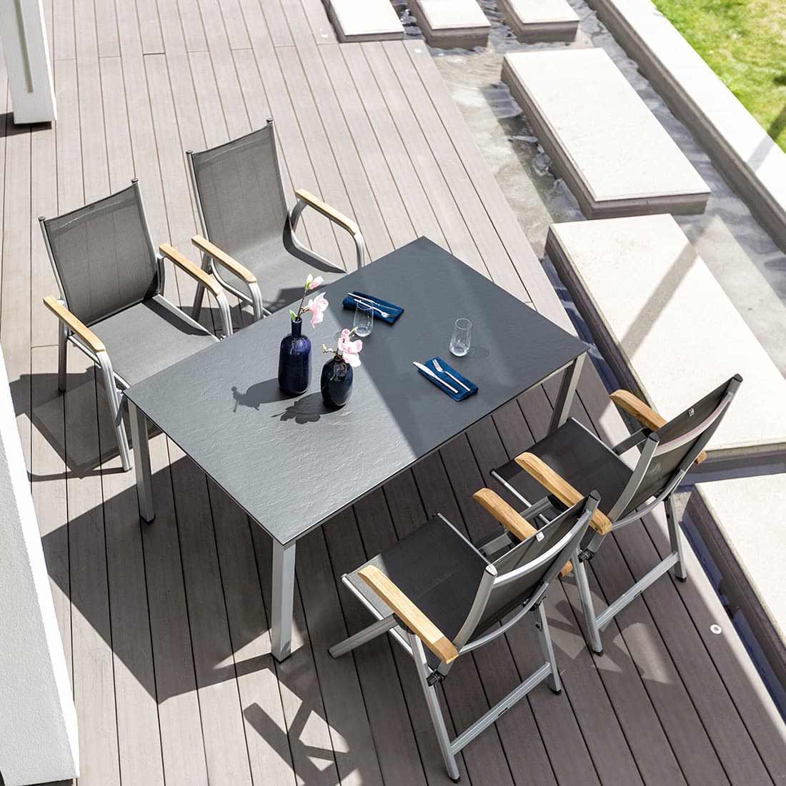 Kettler Granada Stapelsessel Aluminium/Outdoorgewebe