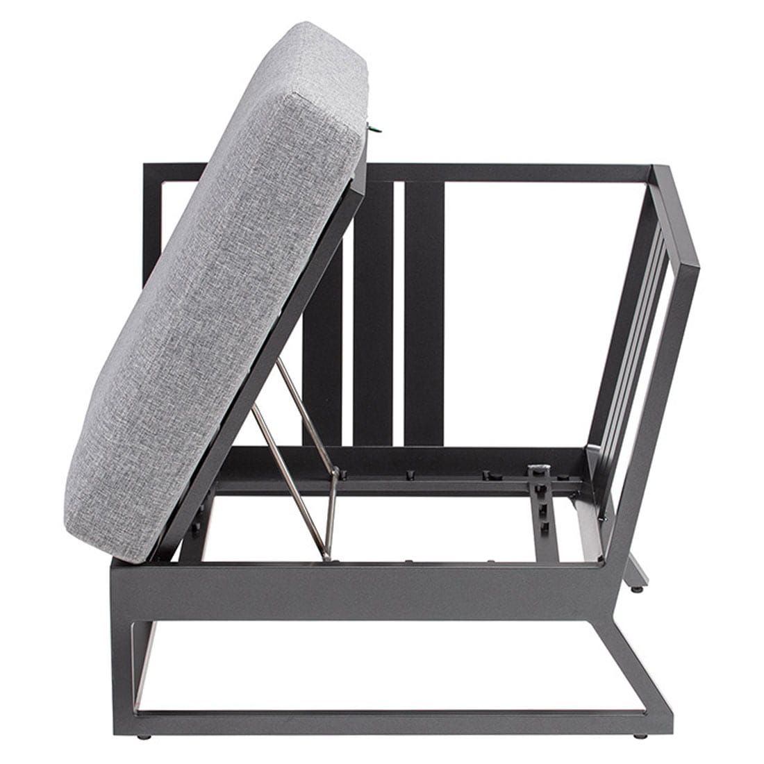 Kettler Ocean Skid Platform 3-Sitzersofa mit Ablage Aluminium/Olefin
