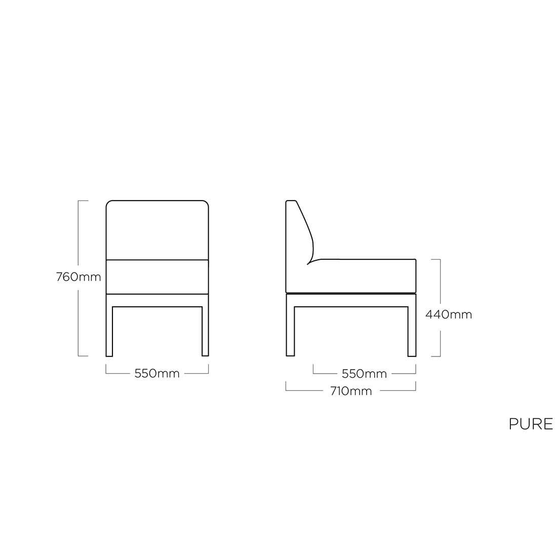 Kettler Pure Gartensofa Aluminium/Sunbrella