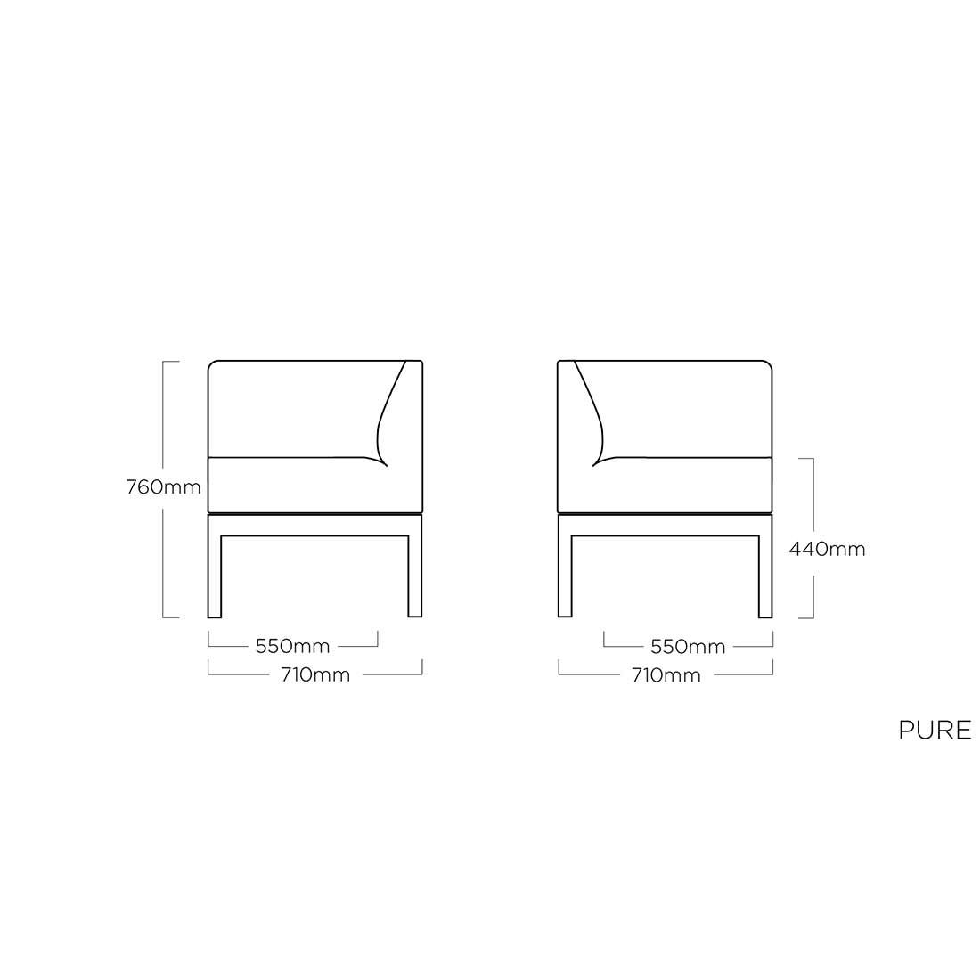 Kettler Pure Dininglounge 8-tlg. mit Tisch 160x95cm
