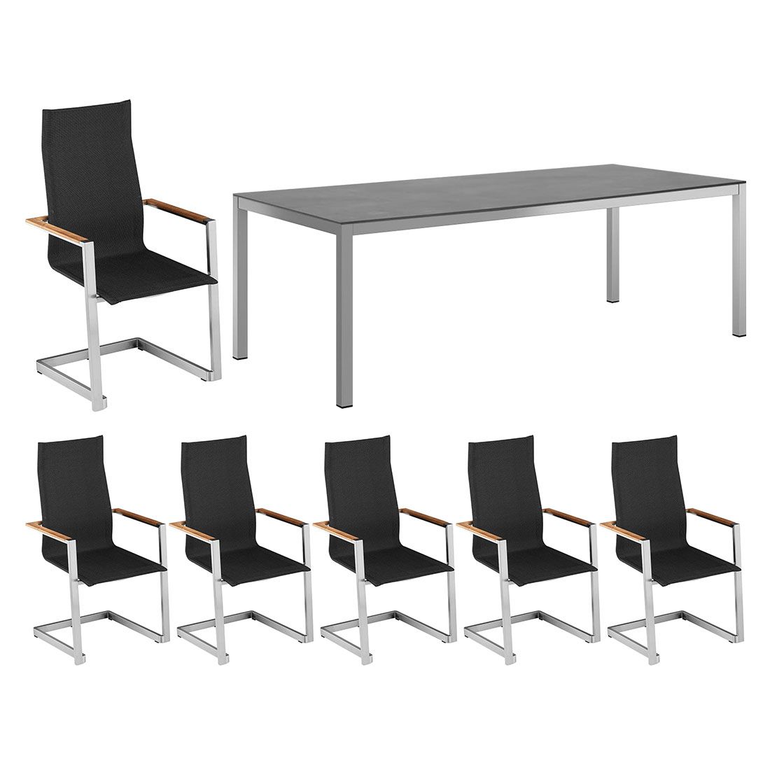 Kettler Sense Gartenmöbelset 7-tlg. mit Tisch 220x100 cm
