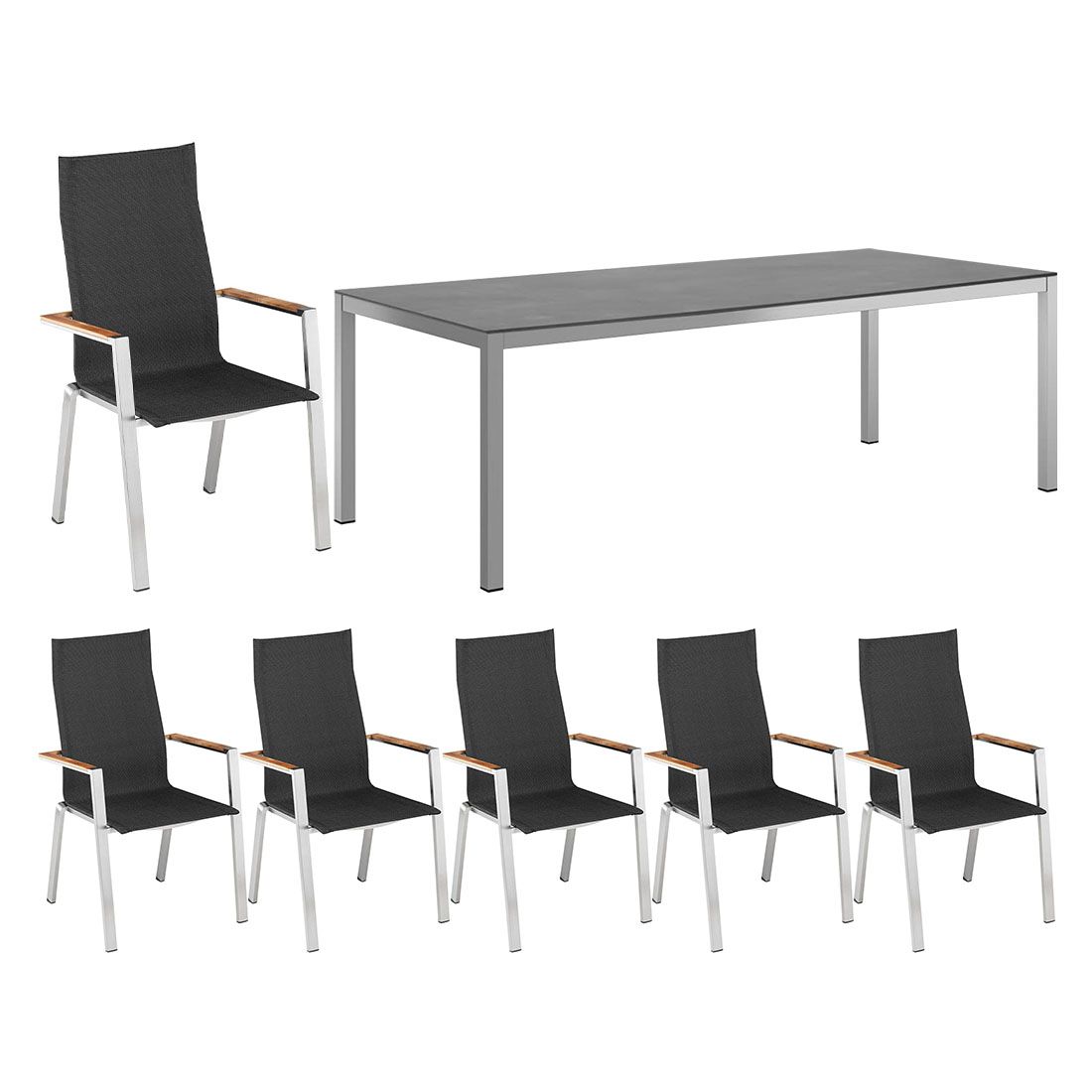 Kettler Sense Gartenmöbelset 7-tlg. mit Tisch 220x100cm