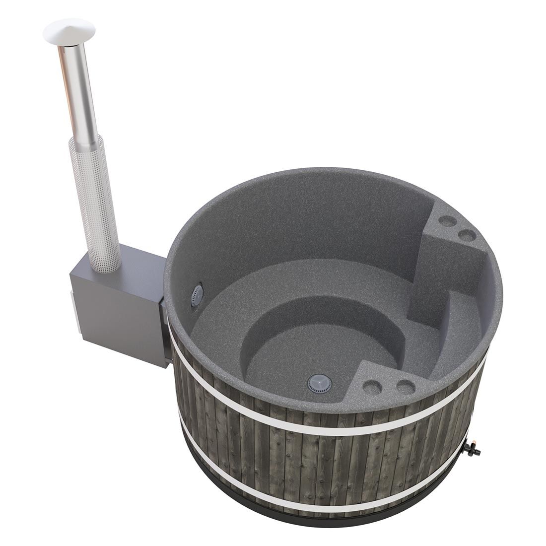 KIRAMI Comfort Family M Badefass-Set Hot Tub Ø170cm