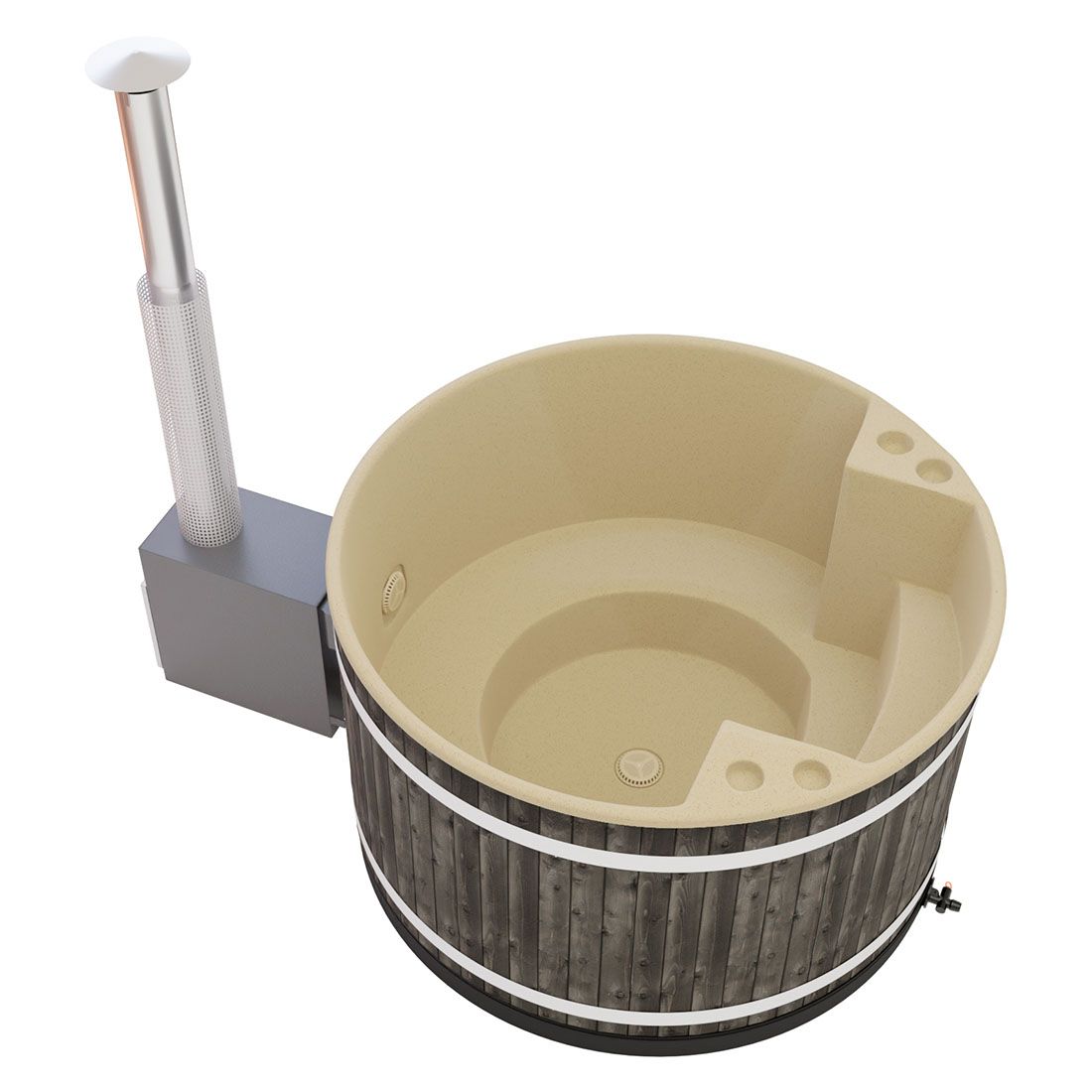 KIRAMI Comfort Family M Badefass-Set Hot Tub Ø170cm