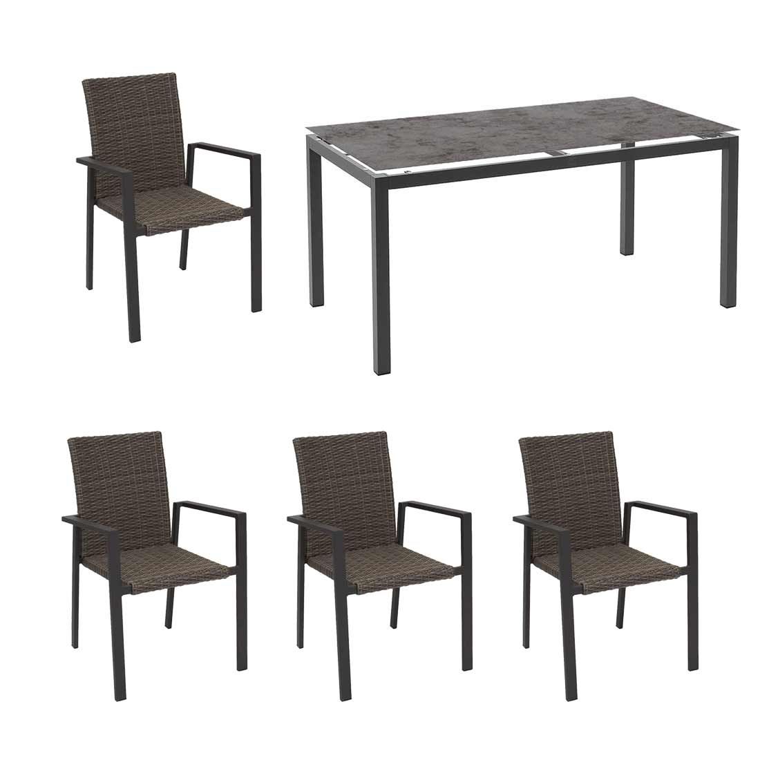 LC Garden Komido Gartenmöbelset 5-tlg. mit Tisch 160x90cm