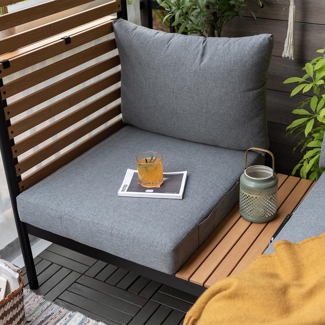 LifestyleGarden Femalcony Loungeset Aluminium/Teakholz