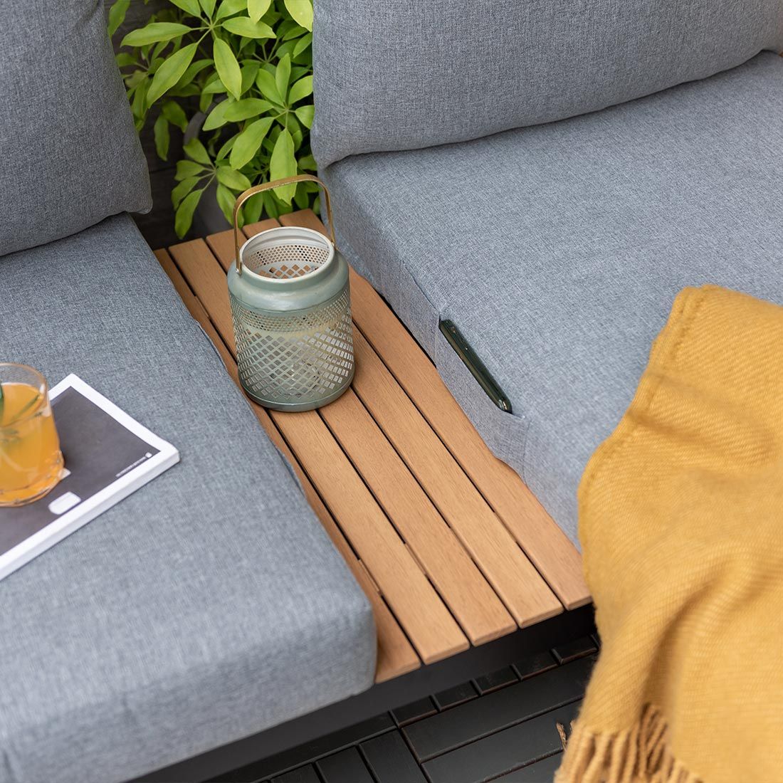 LifestyleGarden Femalcony Loungeset Aluminium/Teakholz