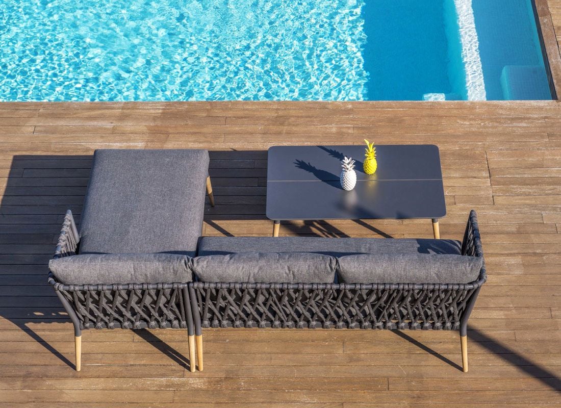 LifestyleGarden Ipanema Ecklounge 2-teilig Teak/Rope/Olefin