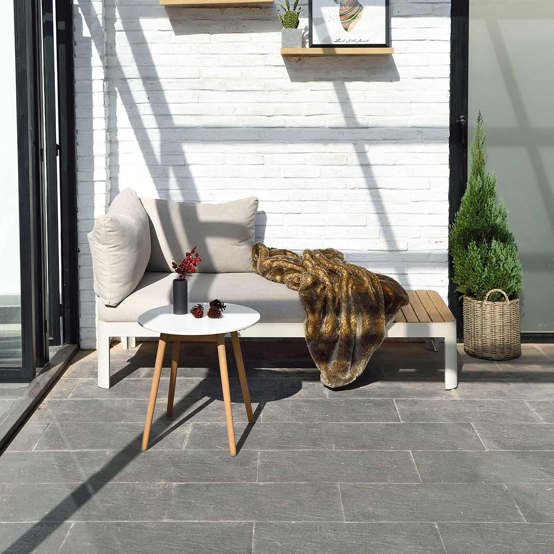 LifestyleGarden Portals Gartensofa Aluminium/Teak/Olefin