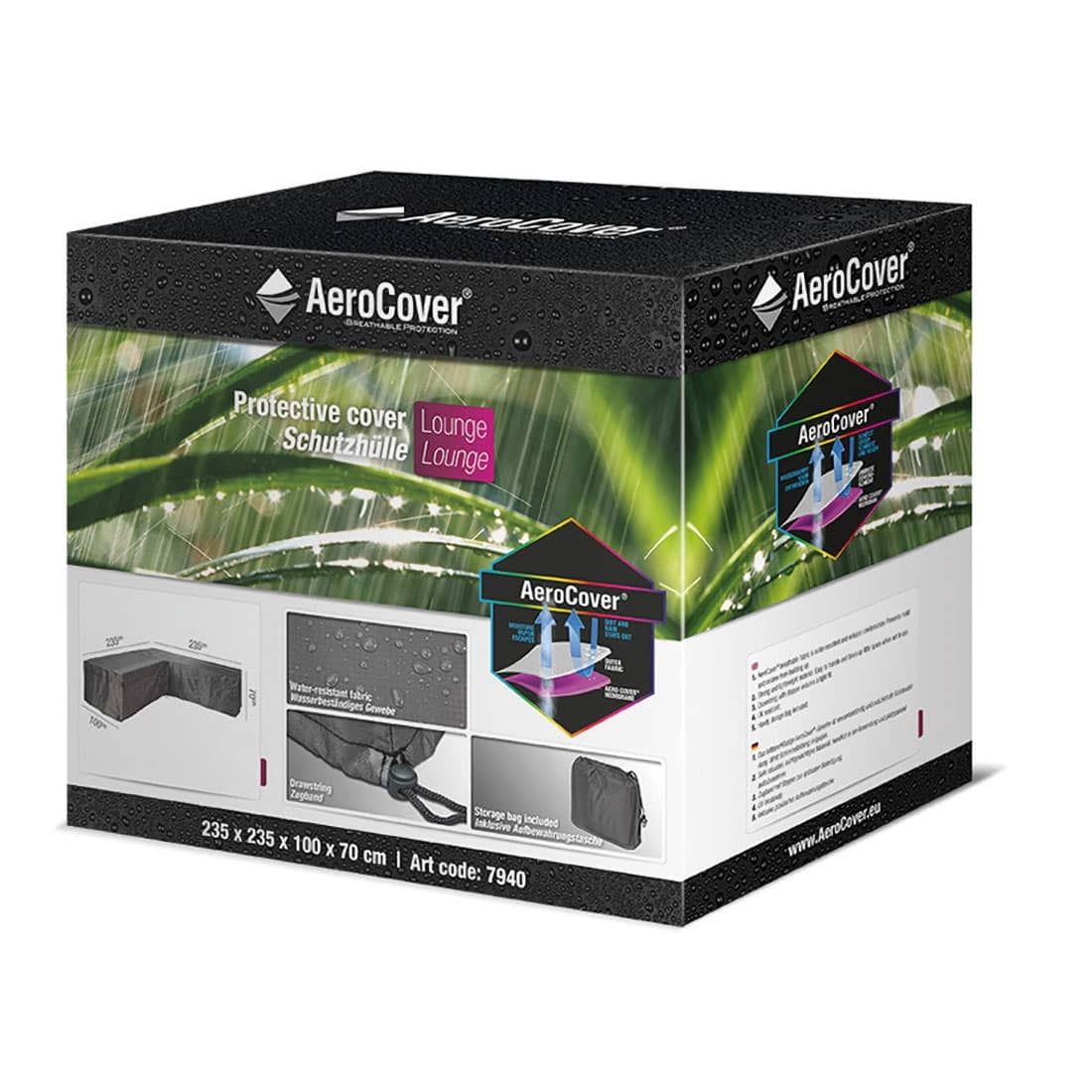 AeroCover Schutzhülle für Ecklounge 235x235x100x70cm Polyester