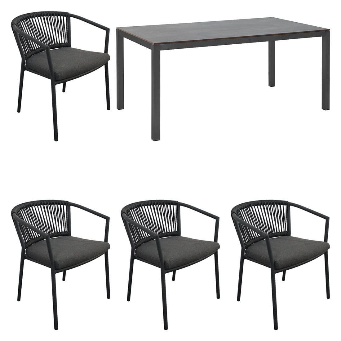 OUTLIV. Mata Gartenmöbelset 5-tlg. Tisch 160x90cm