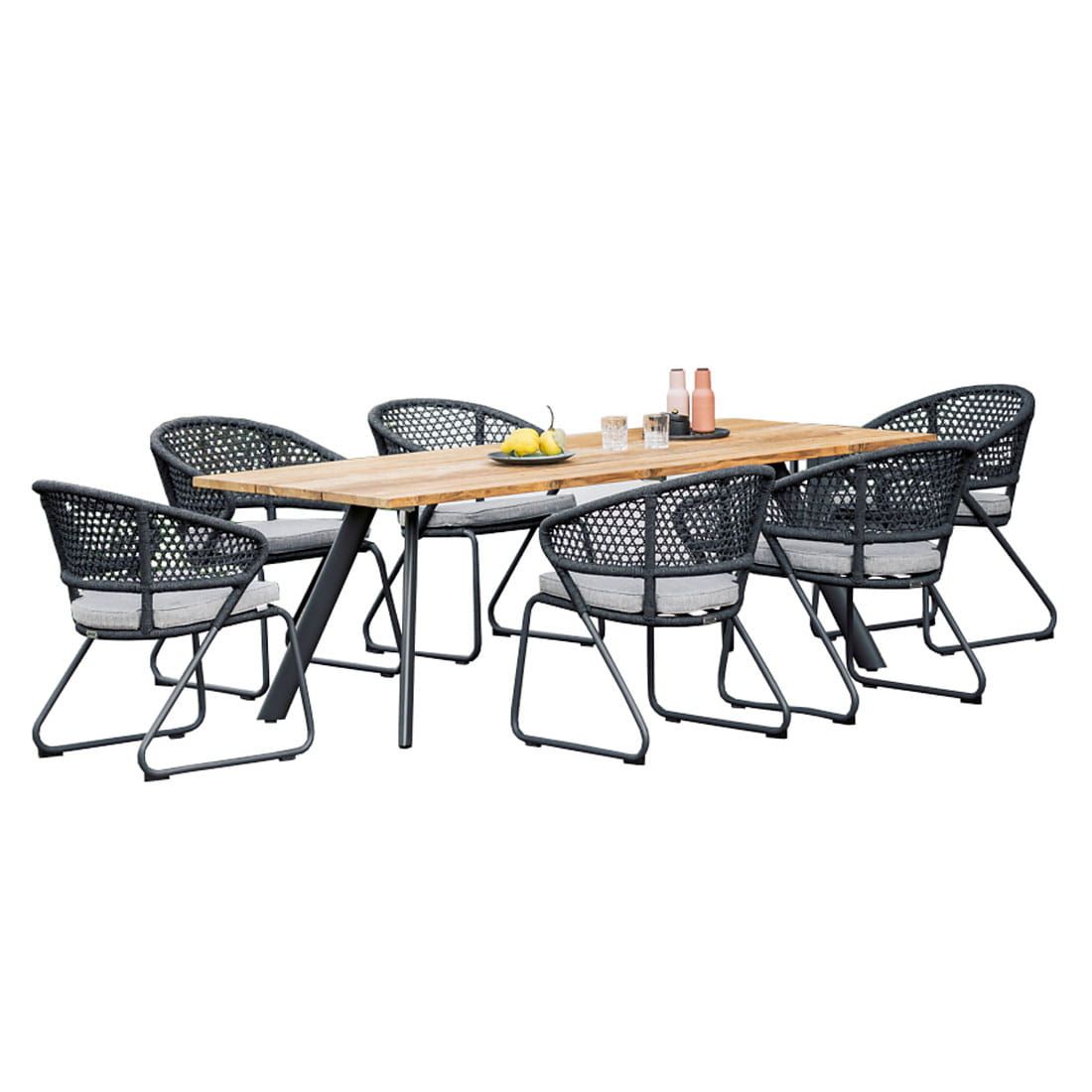 Niehoff Levina Gartenmöbelset 7-tlg. mit Tisch 200x95cm