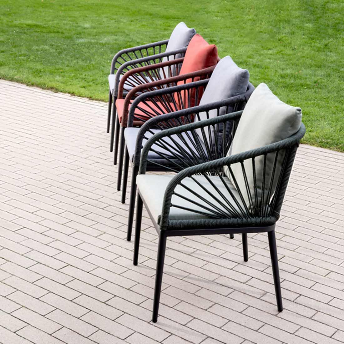 Niehoff Pino Diningsessel Aluminium/Rope
