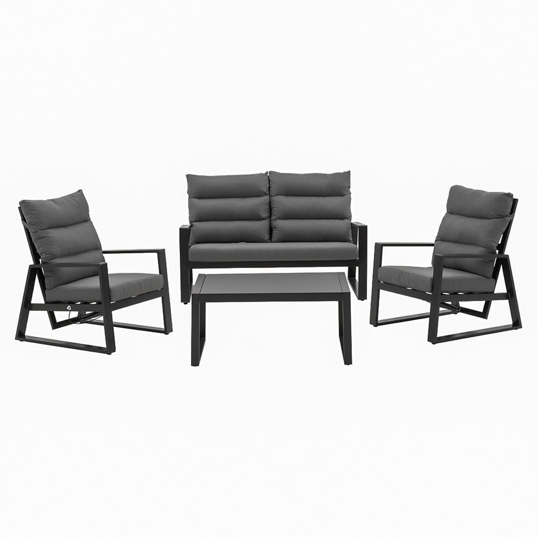 OUTLIV. Calvia Loungeset 4-tlg. Aluminium/Spun Polyester