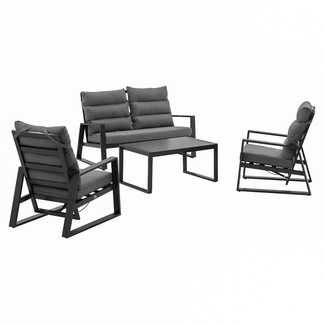OUTLIV. Calvia Loungeset 4-tlg. Aluminium/Spun Polyester