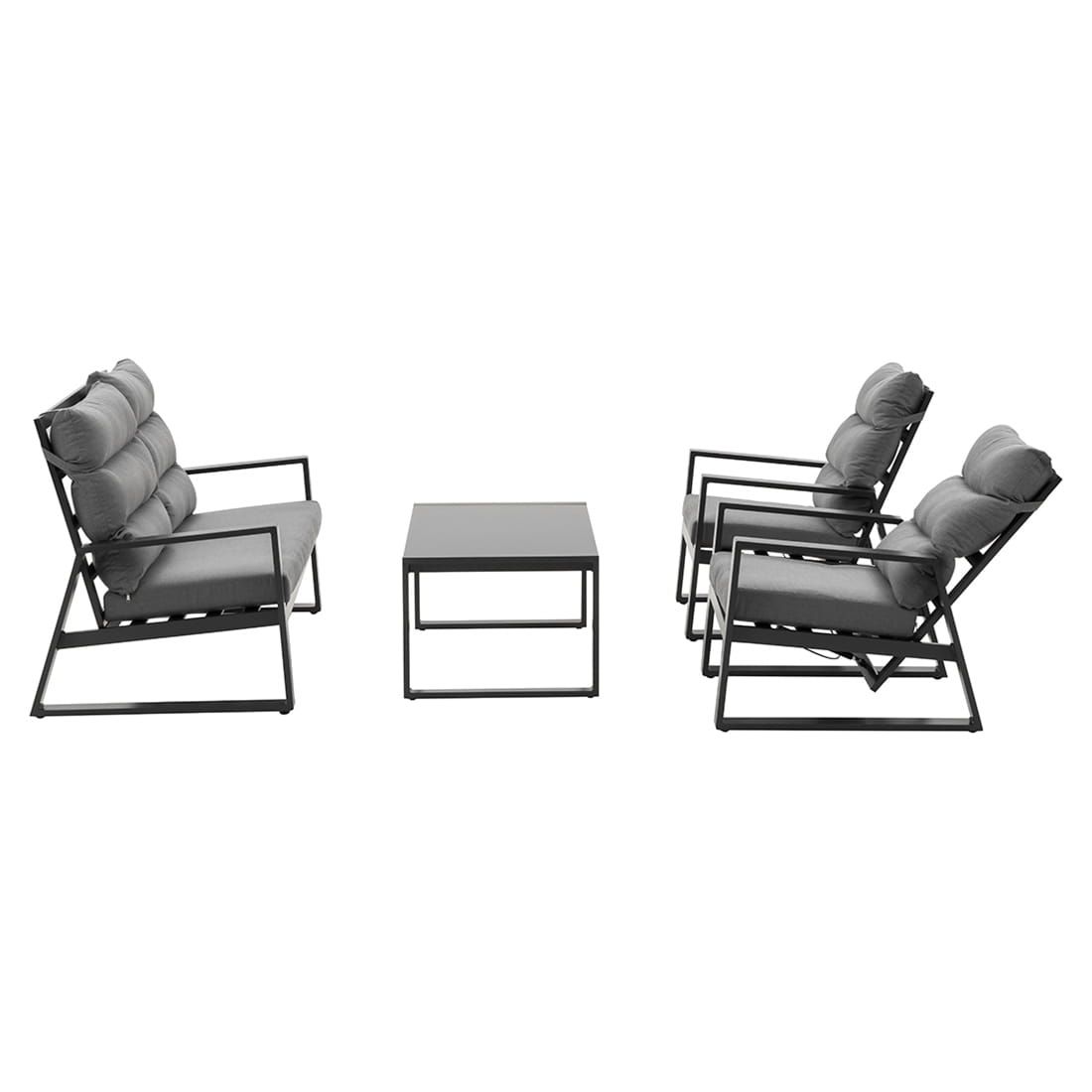 OUTLIV. Calvia Loungeset 4-tlg. Aluminium/Spun Polyester