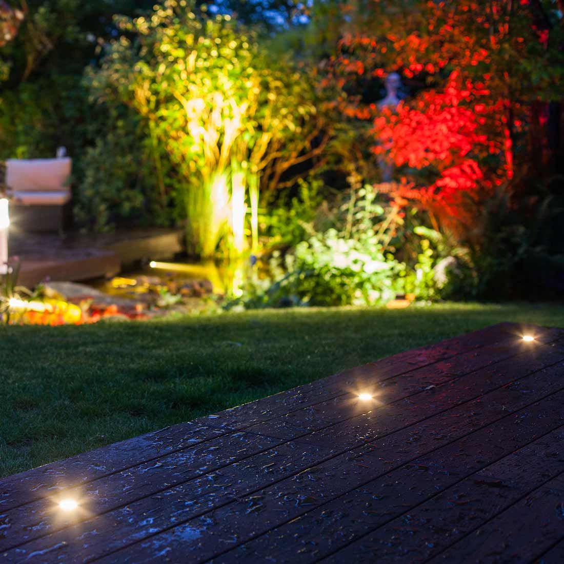 OUTLIV. Smart Light Starter-Set "5 Decklights mit Transformator"