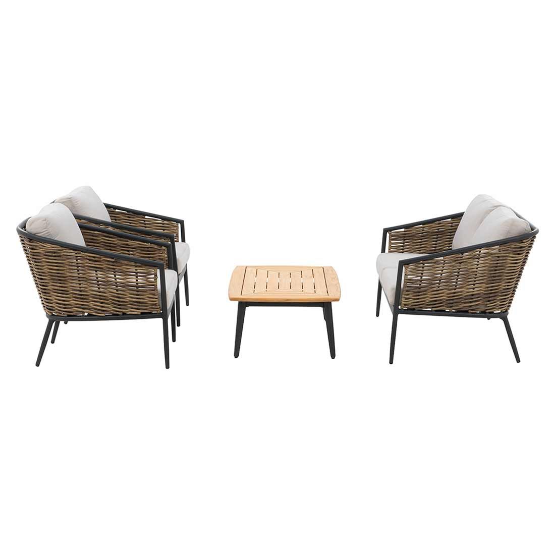 OUTLIV. Falun Lounge-Gruppe 4-tlg. Aluminium/Rope
