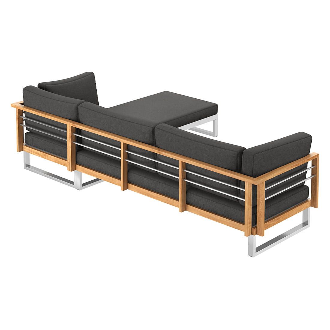 OUTLIV. Hawaii Ecklounge Edelstahl/Teak/Polster