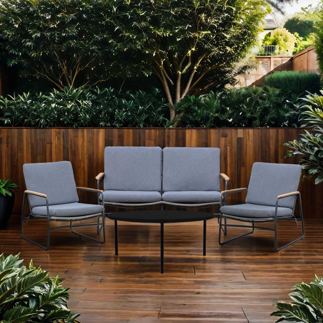 OUTLIV. Maranello Loungeset 4-tlg. Stahl/Rope