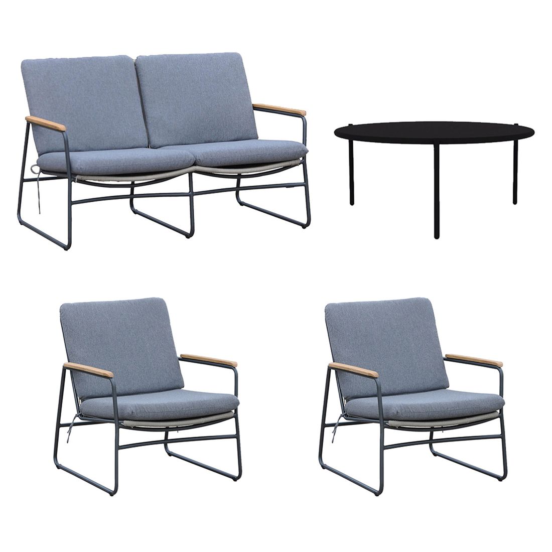 OUTLIV. Maranello Loungeset 4-tlg. Stahl/Rope