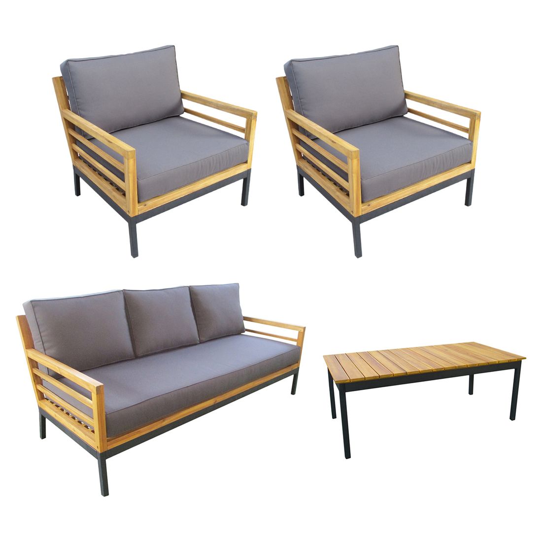 OUTLIV. Merano Loungeset 4-tlg. Akazie/Polyester