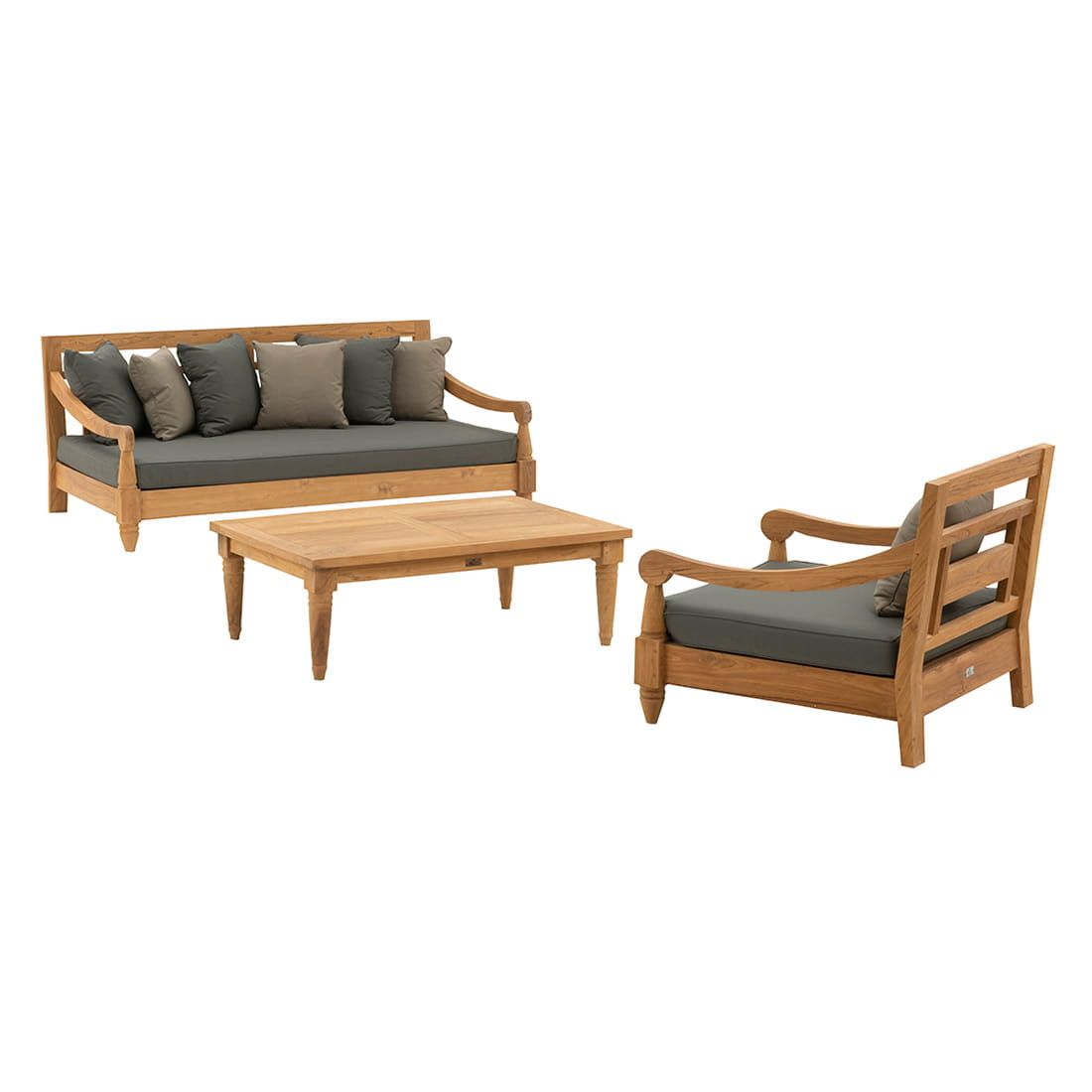 OUTLIV. Mojo Loungeset 3-tlg. Teakholz/Sunproof