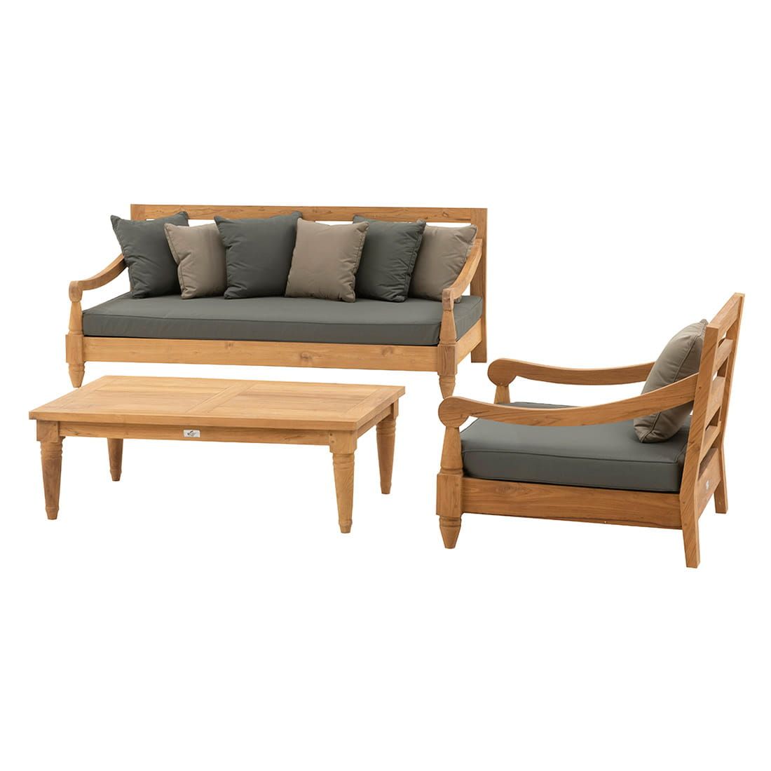 OUTLIV. Mojo Loungeset 3-tlg. Teakholz/Sunproof