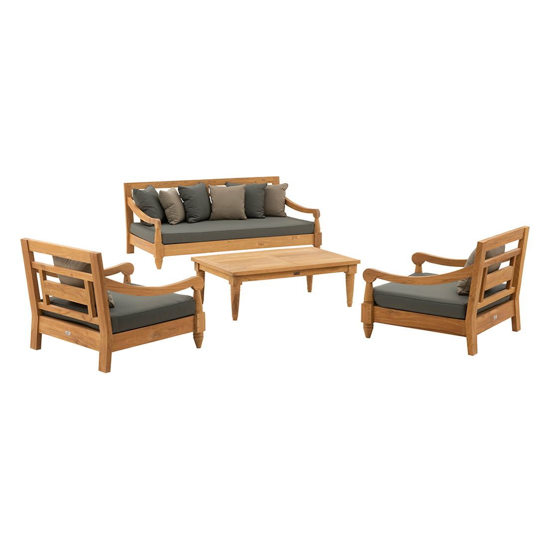 OUTLIV. Mojo Loungeset 4-tlg. Teakholz/Sunproof