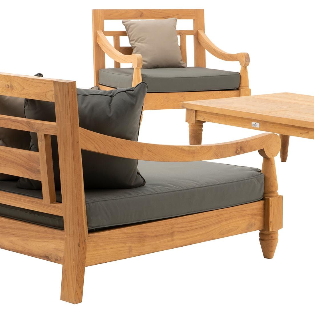 OUTLIV. Mojo Loungeset 4-tlg. Teakholz/Sunproof