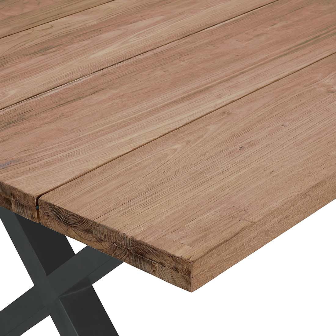 OUTLIV. Hudson Gartenmöbelset 3-tlg. Tisch 200x100cm Edelstahl/Teak  recycelt