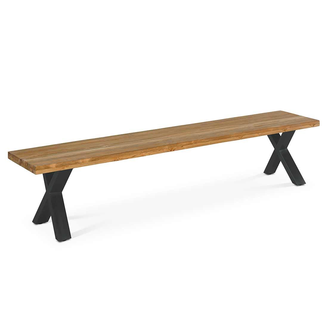 OUTLIV. Hudson Gartenmöbelset 3-tlg. Tisch 200x100cm Edelstahl/Teak  recycelt