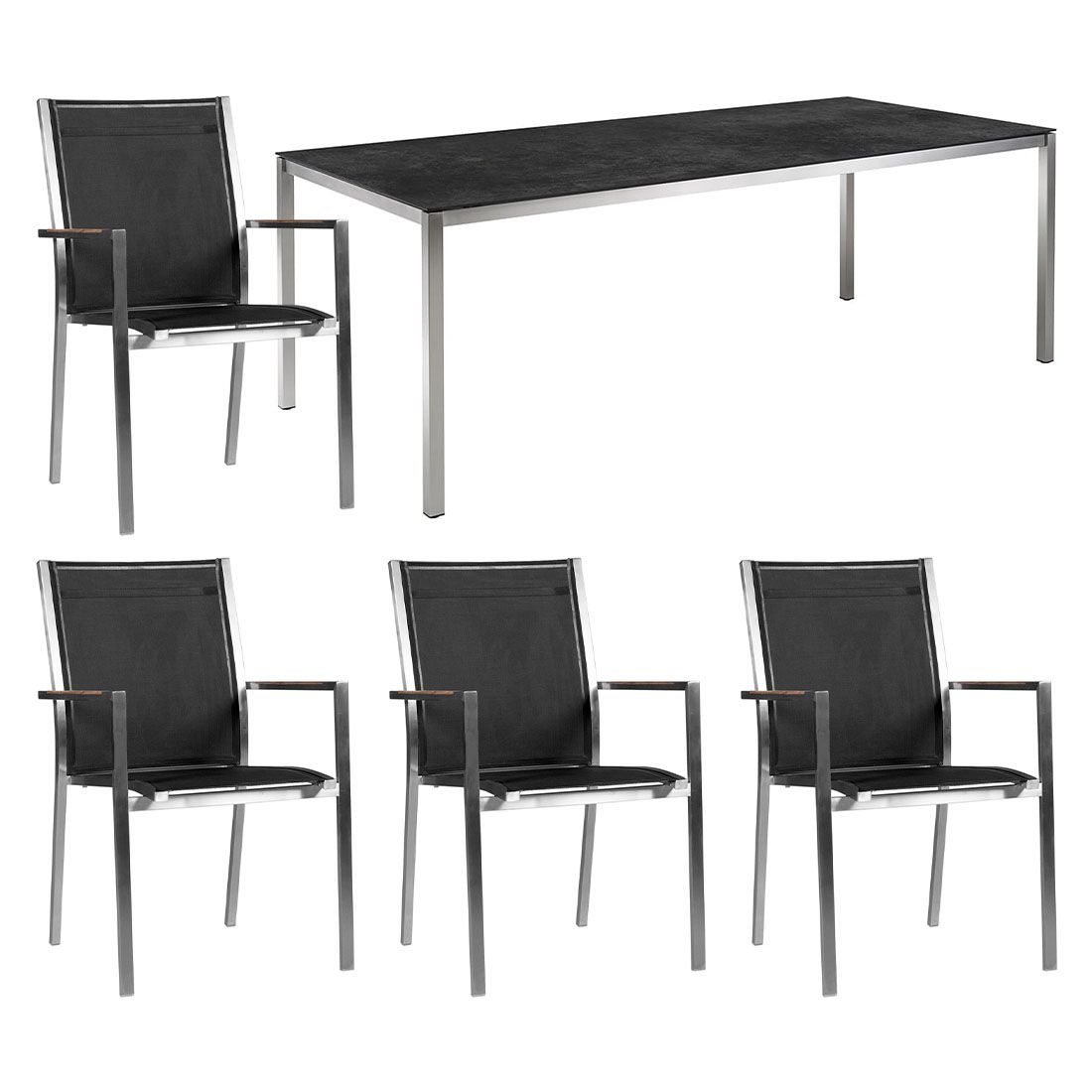Zebra One Gartenmöbelset 5-tlg. mit Tisch 160x100 cm