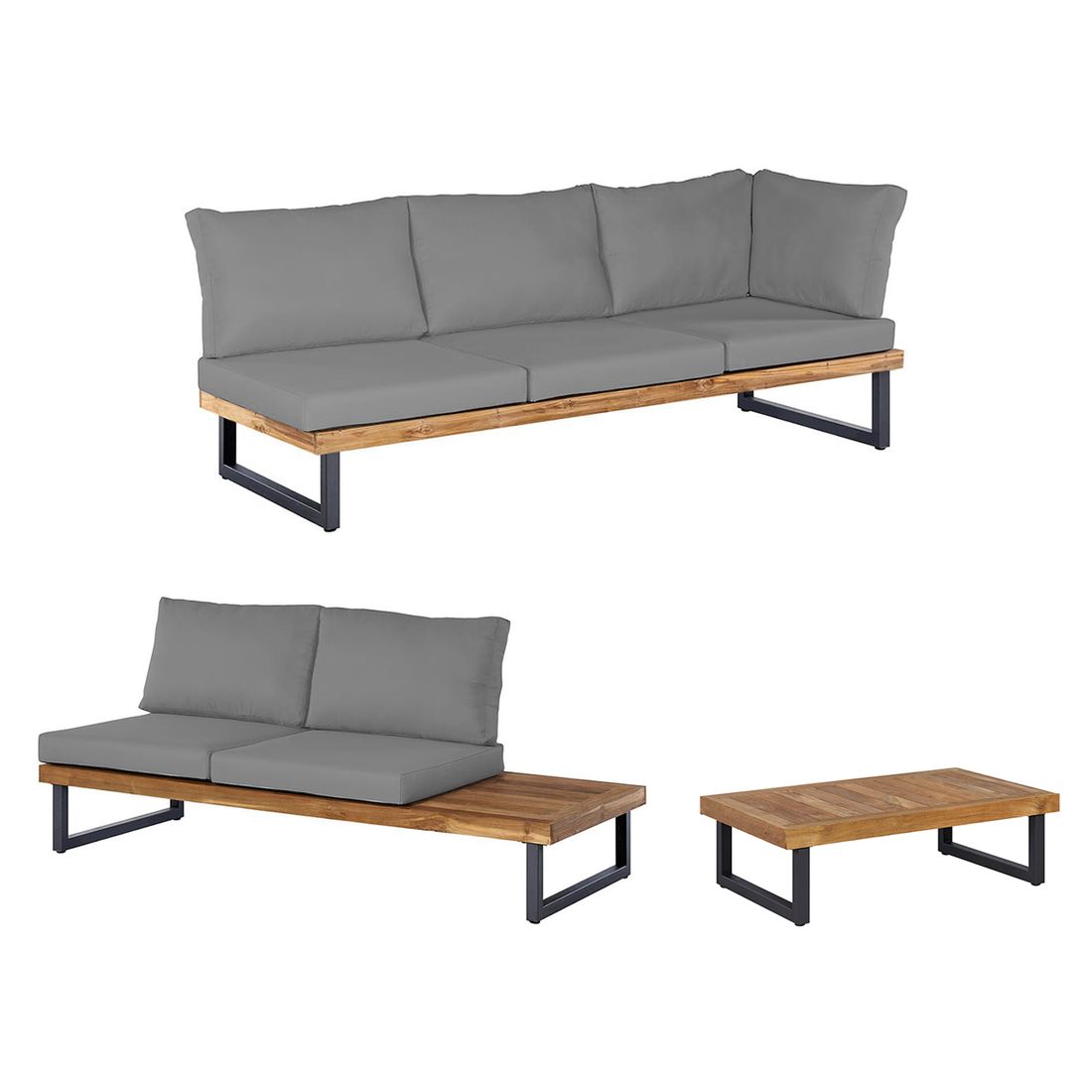 OUTLIV. Orleans Ecklounge 3-tlg. Stahl/Suntex