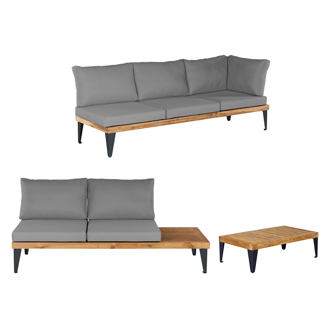 OUTLIV. Oro Ecklounge 3-tlg. Stahl/Suntex