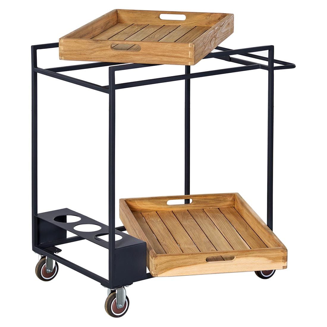 OUTLIV. Oro Servierwagen Stahl/Teak Recycelt