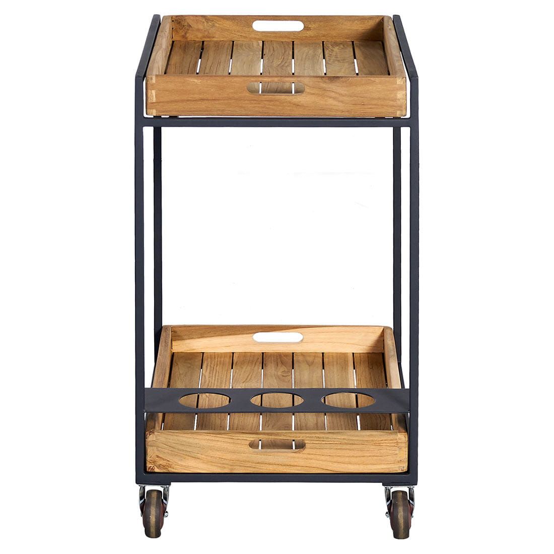 OUTLIV. Oro Servierwagen Stahl/Teak Recycelt