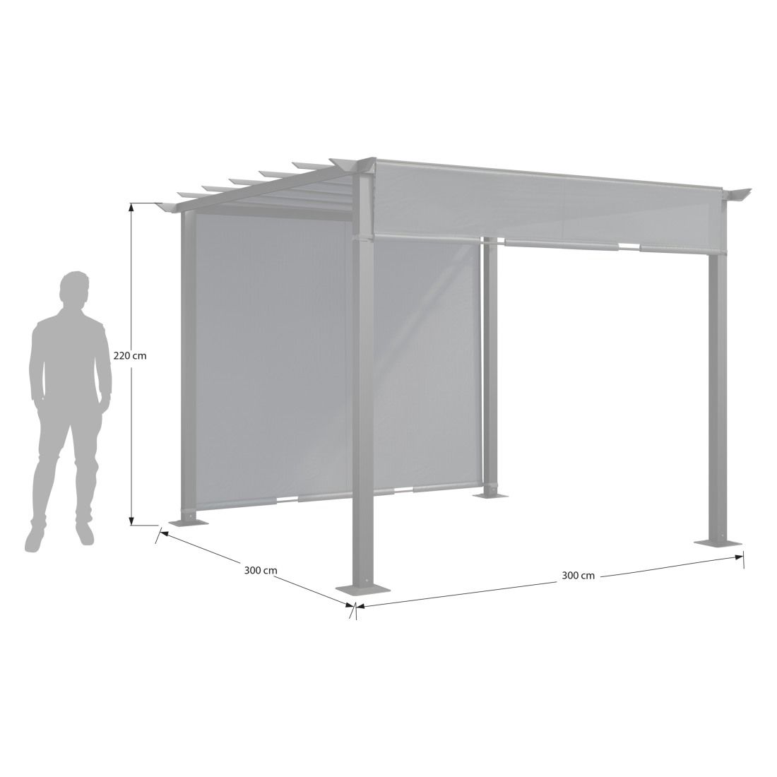 OUTLIV. Gartenpergola 300x300cm Aluminium/Textilene
