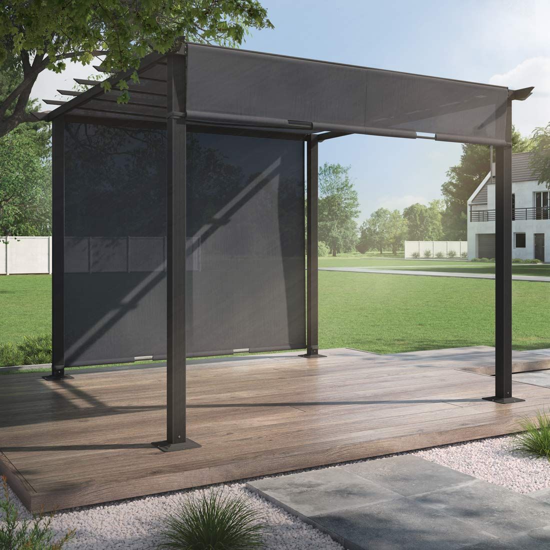OUTLIV. Gartenpergola 300x300cm Aluminium/Textilene