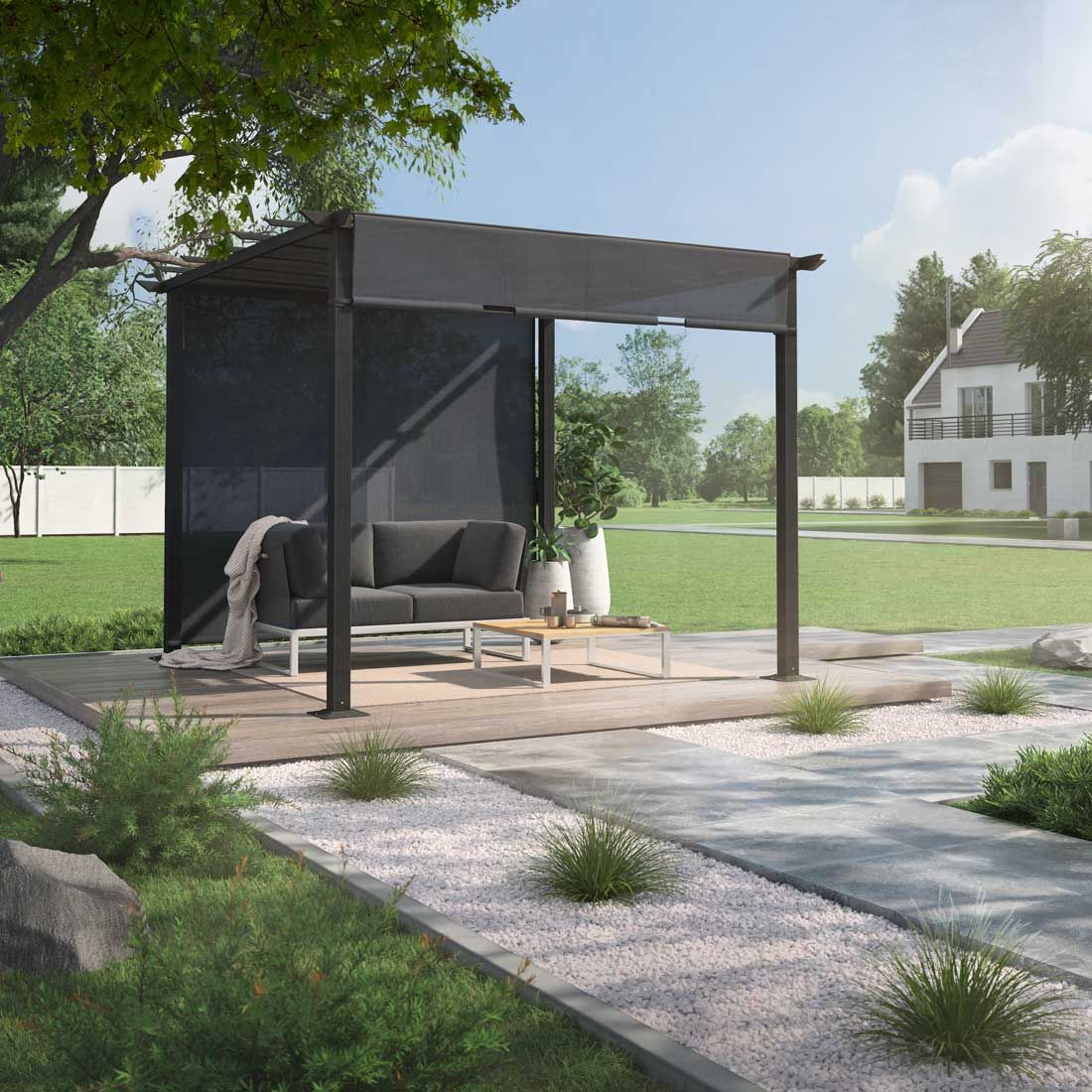 OUTLIV. Gartenpergola 300x300cm Aluminium/Textilene