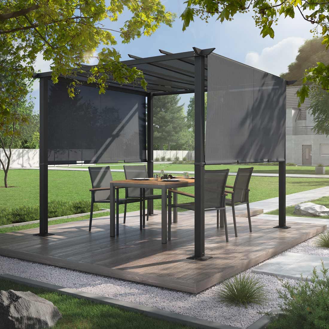 OUTLIV. Gartenpergola 300x300cm Aluminium/Textilene