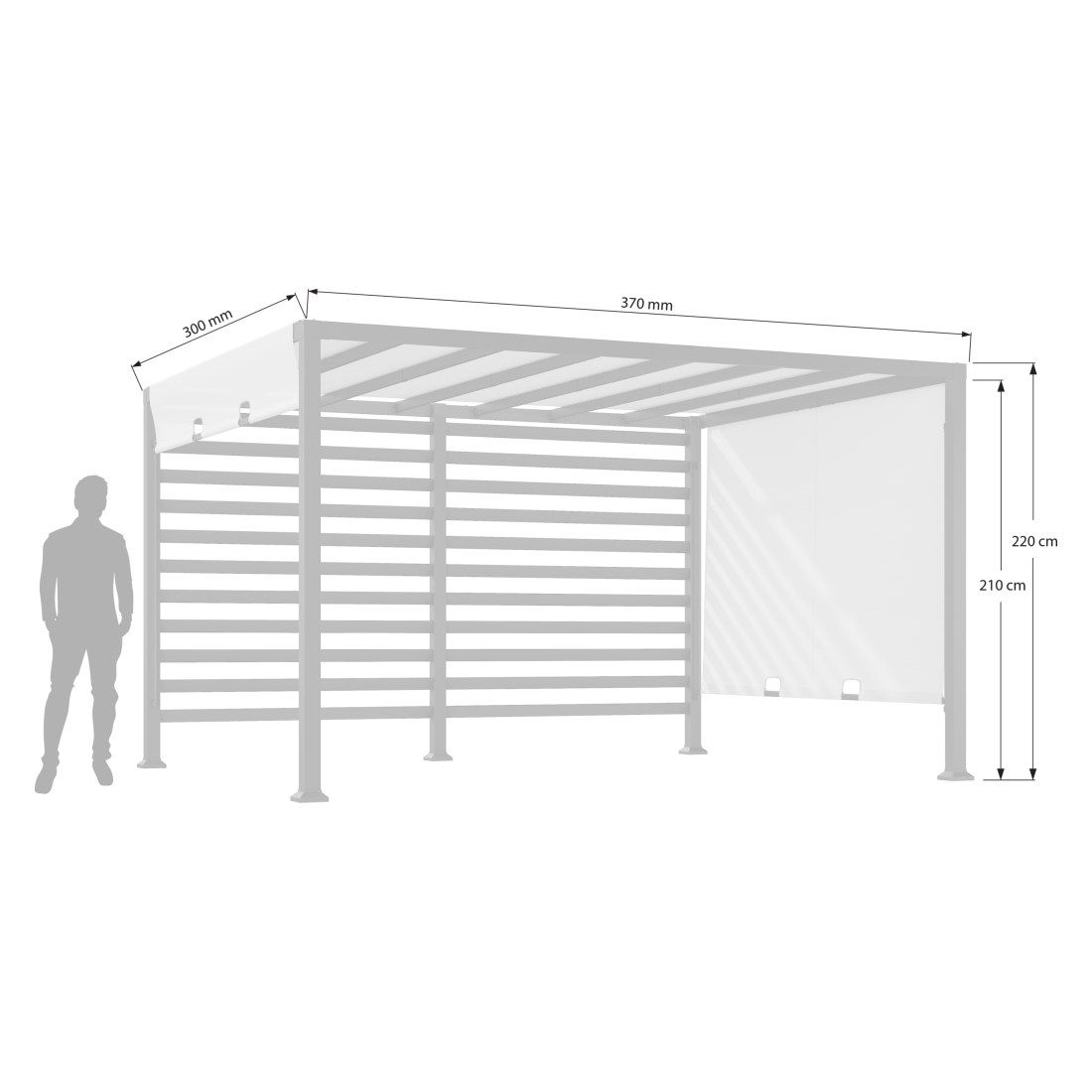 OUTLIV. Gartenpergola 305x366cm Stahl/Stoff